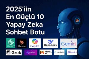 2025’in en güçlü yapay zeka sohbet botlarını listeleyen bilgi dolu rehber.